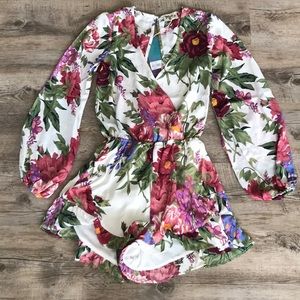 SHOW ME YOUR MUMU floral ROMPER Sz XS